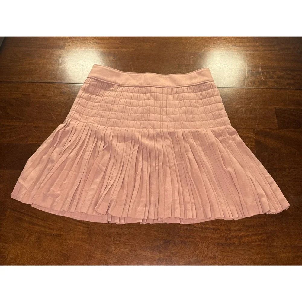 JCrew Dusty Rose Pink Flared Pleated Mini Skirt Womens Size 2 Short Tiered A-Lin